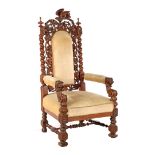 Richly carved armchair