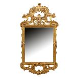 18th century facet cut mirror in Rococo frame