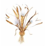 Gold-coloured ear of corn wall lamp