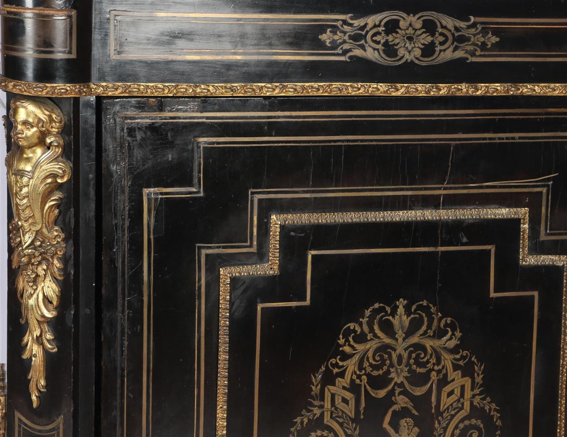 2 Napoleon III Boulle style 1-door wall cabinets - Image 9 of 13