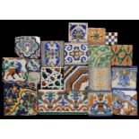 17 glazed earthenware (relief) tiles