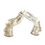 2 metal Asian Buddha Mudra hands