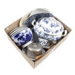Box with various pottery
