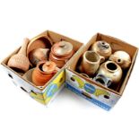 2 boxes with earthenware