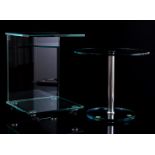 2 modern glass side tables