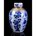 Blue and white hexagonal porcelain lidded pot