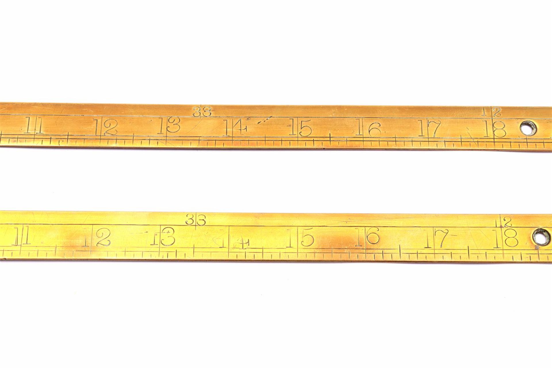 2 English brass rulers - Image 2 of 2