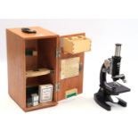 Olympus microscope in wooden box