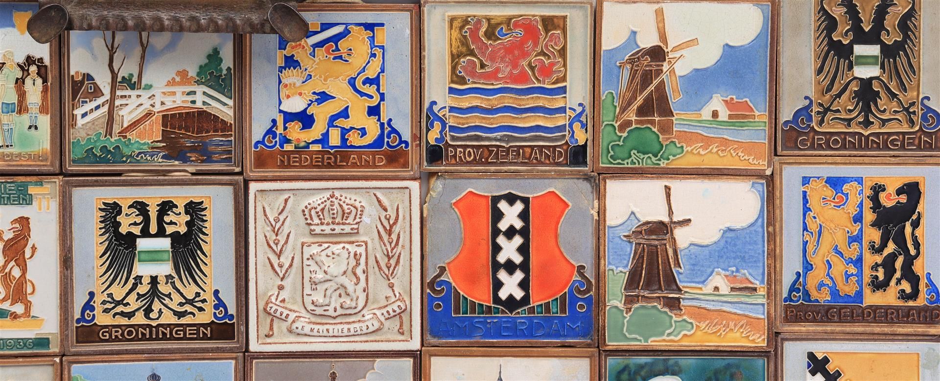 Westraven Utrecht, 39 x earthenware cloissonne tiles - Image 2 of 10