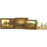 Lot with 4 double paintings