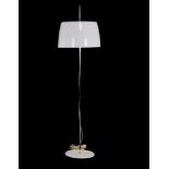 Chromed metal floor lamp