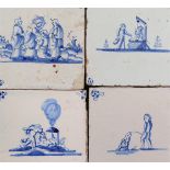 8 glazed earthenware tiles