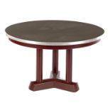 Round brown metal office side table