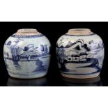 2 earthenware ginger jars