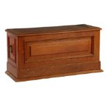 Solid oak chest with flap