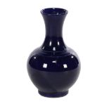 Monochrome cobalt blue colored porcelain vase