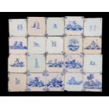 20 glazed earthenware tiles