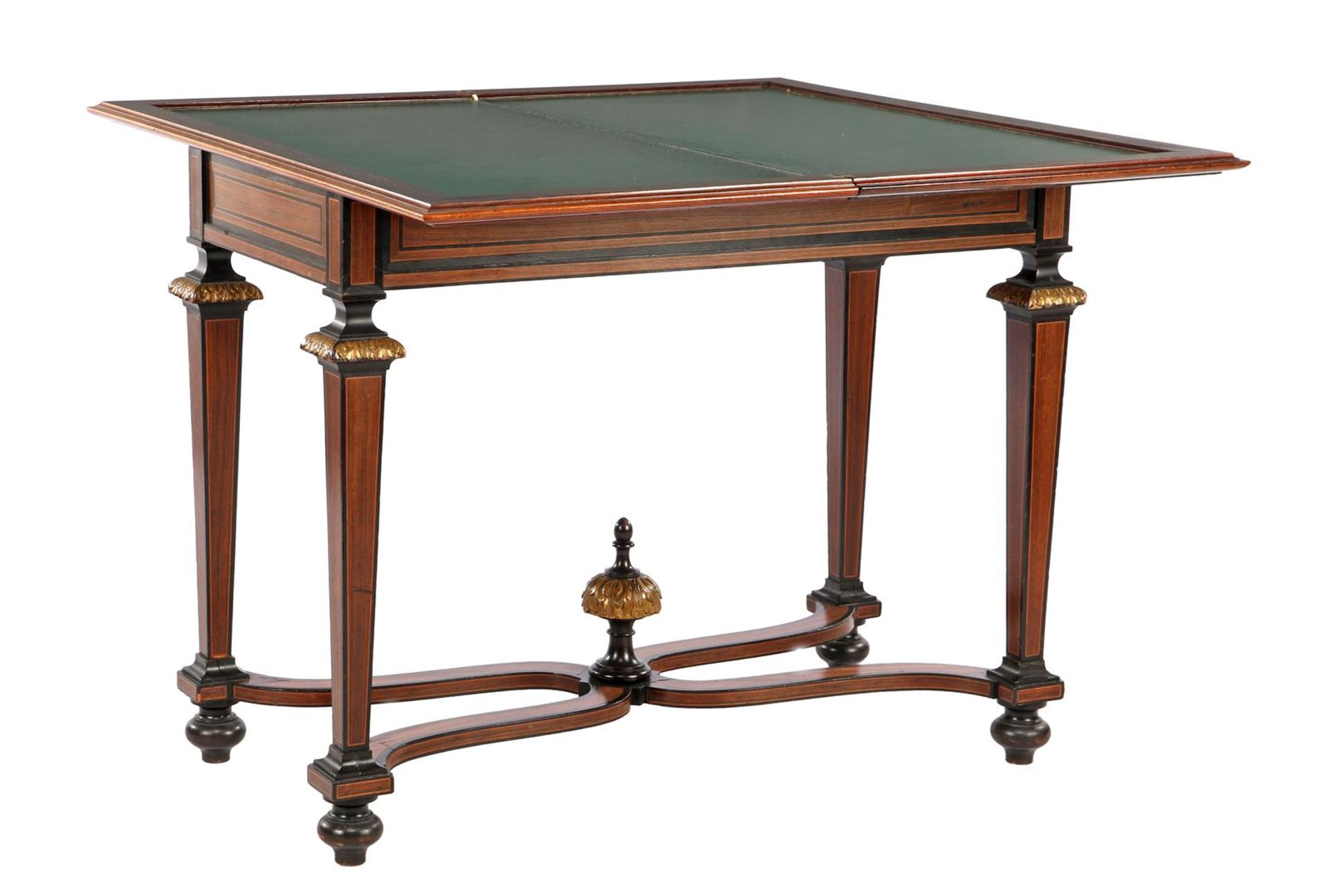 Rosewood veneer game table - Image 2 of 2