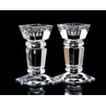 2 crystal table candlesticks