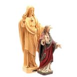 2 plaster statues of the Sacred Heart