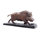 Bbronze sculpture of a wild boar