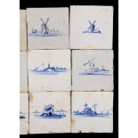 12 glazed earthenware tiles