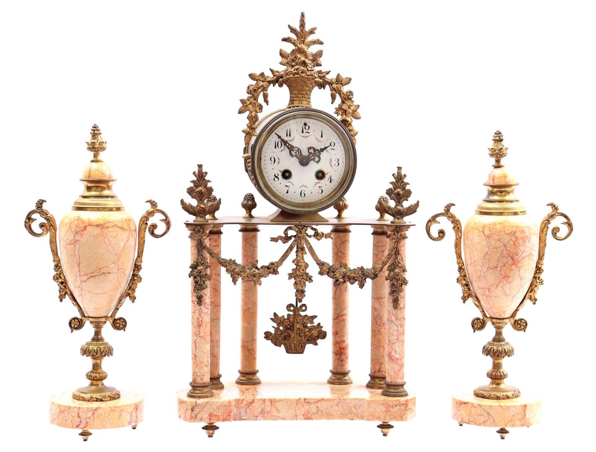 3-piece clock set with marble