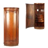 Solid oak 1-door corner cabinet