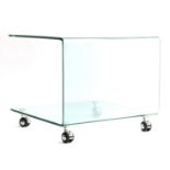 Hard glass mobile table