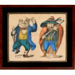 English color lithograph with 2 men