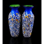 Set of 2 multicolored decorative vases