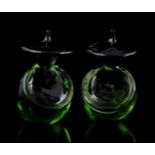 2 glass ornamental objects