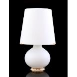 2-piece white glass table lamp