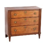 Oak Louis Seize 3-drawer chest of drawers