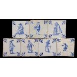 7 glazed earthenware tiles