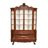 Walnut with burr walnut Dutch china cabinet