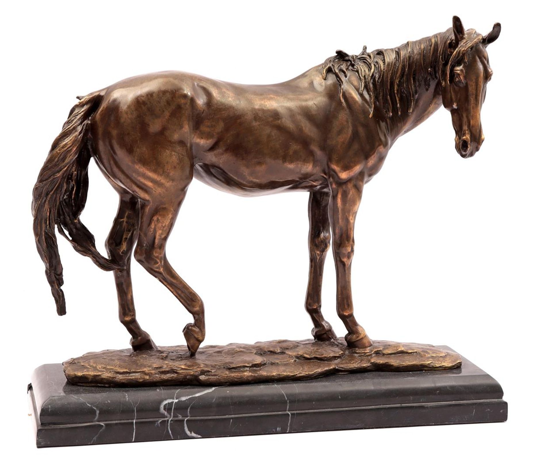 Decorative bronze statue of a horse