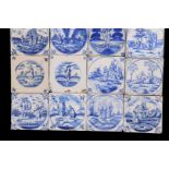 16 glazed earthenware tiles