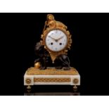 Fire-gilt Empire clock