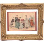 Old French color lithograph in classic frame