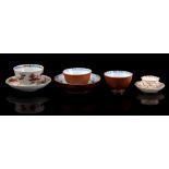 3 porcelain cups and saucers