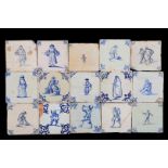 15 glazed earthenware tiles