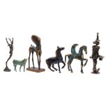 lot 6 bronze figurines