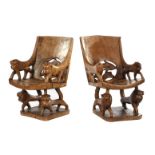 2 teak armchairs