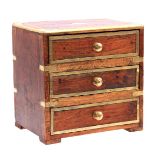 Teak miniature 3-drawer cabinet