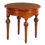 Round oak side table