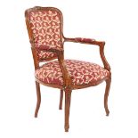 Nut color Louis Quinze style armchair