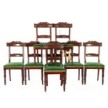 8 walnut veneer dining room chairs