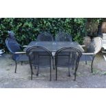 Metal gray lacquered garden set