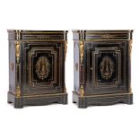 2 Napoleon III Boulle style 1-door wall cabinets